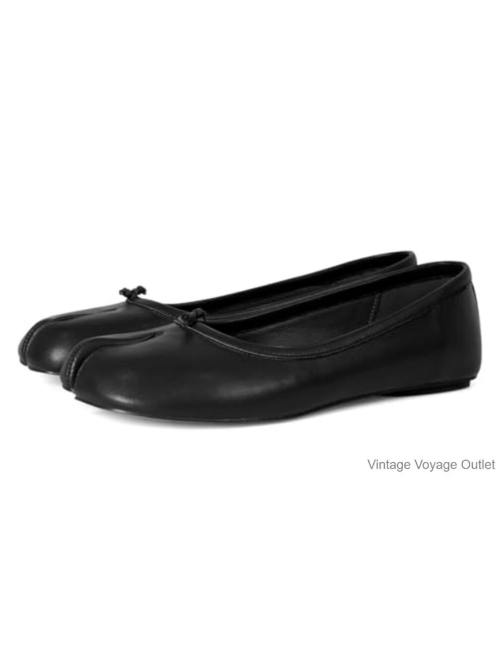 Women's Round Toe Split Toe Ballet Flats Leather Lace Detail Comfortable Low